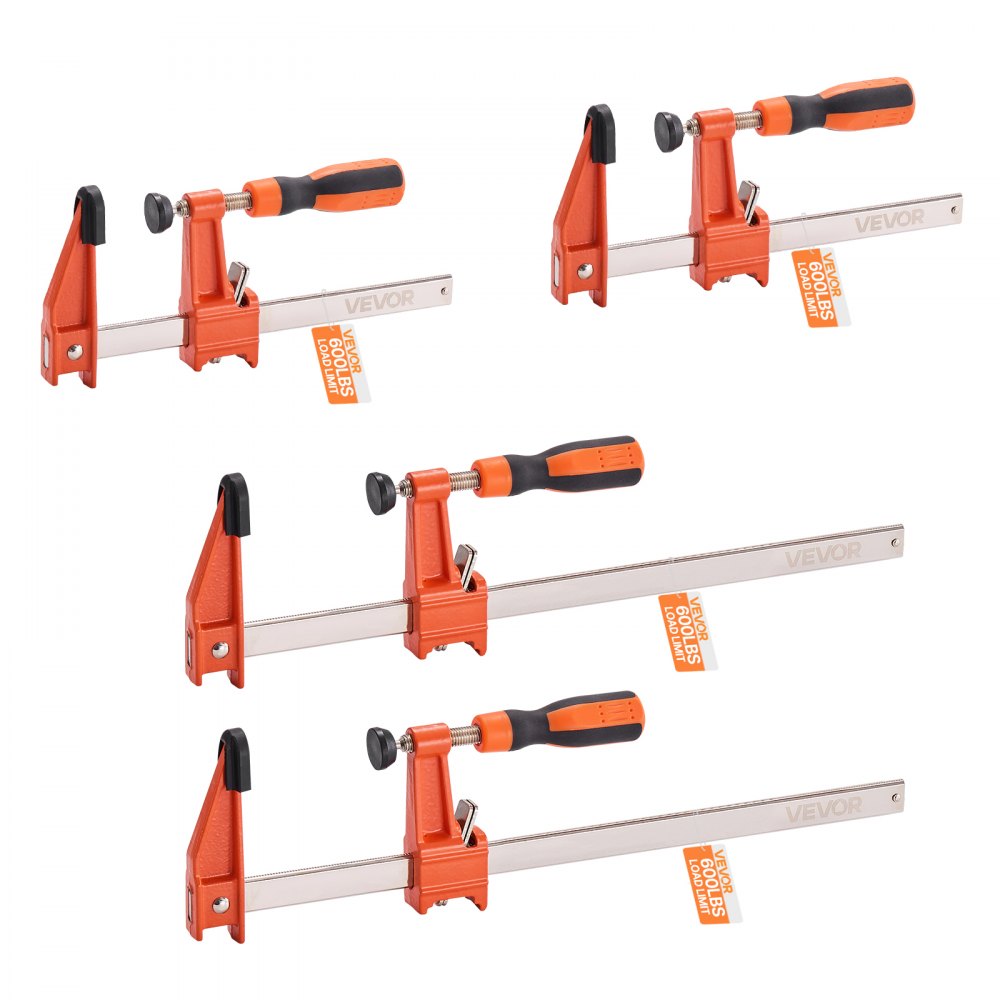 VEVOR Stangenklemmen für Holzbearbeitung 4 Stk. (15,24 / 30,48 cm) Öffnung, 63,5 mm Tiefe, Metallbearbeitung