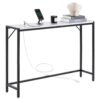 VEVOR Konsolentisch aus Marmor, moderner langer Flurtisch (110 cm) mit Steckdose