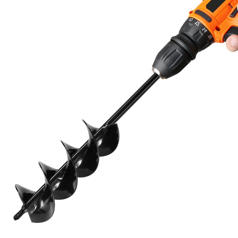 VEVOR Erdbohrer für Bohrmaschine, Ø 8x41 cm Gartenbohrer, für 3/8-Zoll-Sechskant-Bohrer