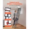 VEVOR Dachbodenleiter, Tragkraft 299,4 kg, Scherentreppe aus legiertem Stahl mit Zugstange für Dachboden – Bild 3