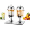 VEVOR Getränkespender (2 x 8 L) für Partys Saftspender (aus Edelstahl + Polycarbonat) mit tropfsicherem