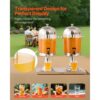 VEVOR Getränkespender (2 x 8 L) für Partys Saftspender (aus Edelstahl + Polycarbonat) mit tropfsicherem – Bild 4