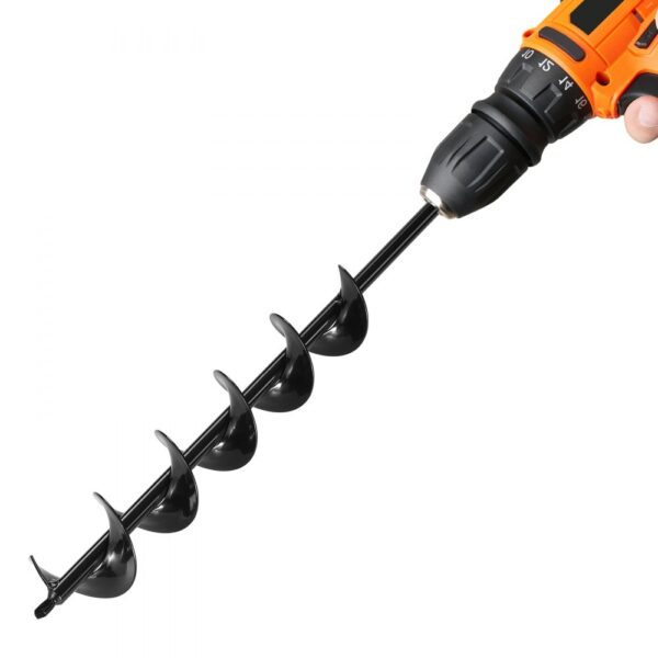 VEVOR Erdbohrer für Bohrmaschine, Ø 8x60 cm Pfahlbohrer, für 3/8-Zoll-Sechskant-Bohrer