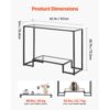 VEVOR 2-stufiger Konsolentisch moderner rechteckiger Flurtisch (107 x 35,4 x 75,5 cm) mit Platte – Bild 3
