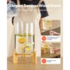 VEVOR Getränkespender (1 x 8 L) für Partys Saftspender (aus Glas) mit tropfsicherem Zapfhahn & Holzständer – Bild 5