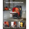 VEVOR Werkzeugrucksack mit Rollen, 50 kg Tragkraft, 45 Taschen, 440x250x480 mm – Bild 2