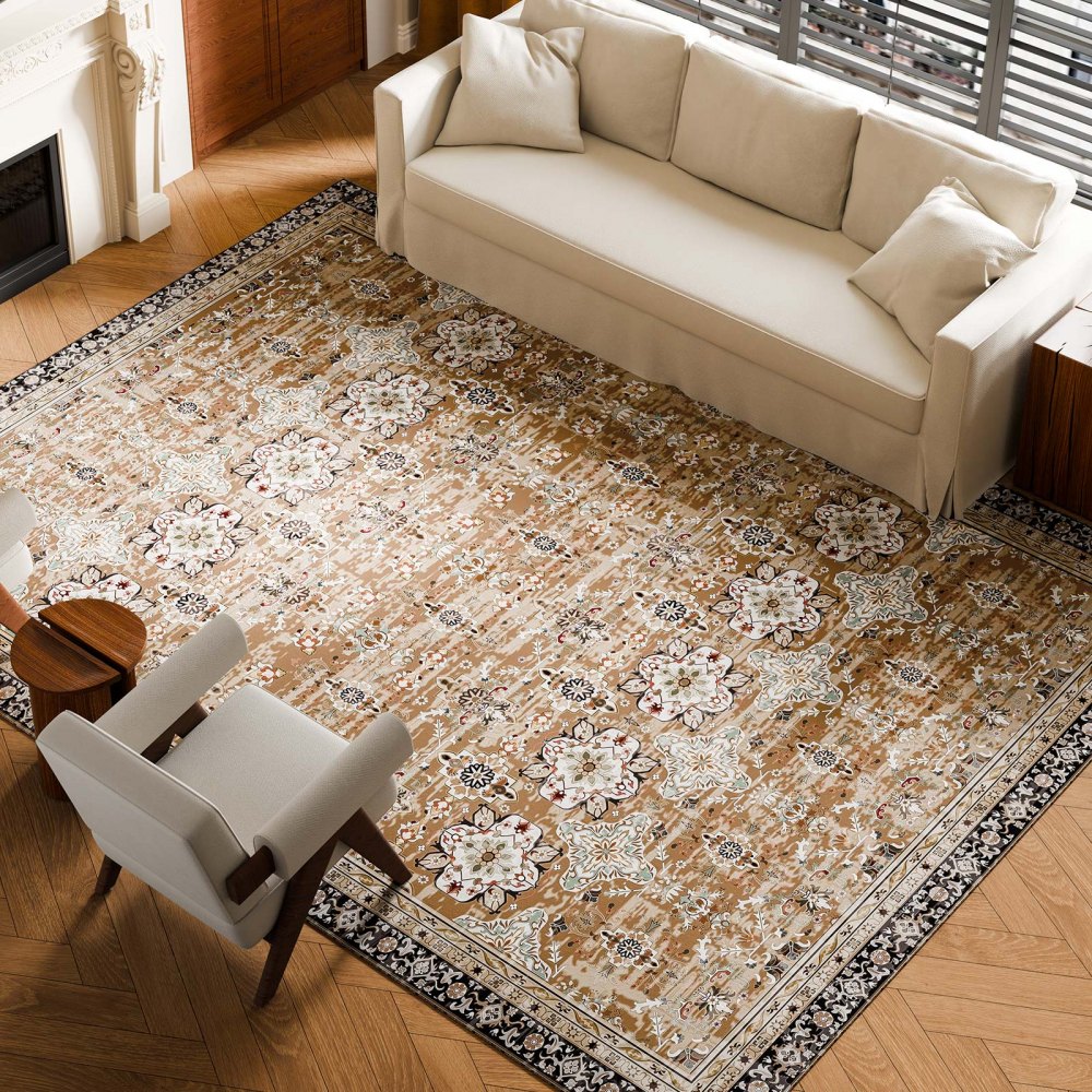 VEVOR Flächenteppich, 2743x3658 mm Kurzflor, waschbarer Teppich, Innenmatte für Schlafzimmer