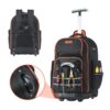 VEVOR Werkzeugrucksack mit Rollen, 50 kg Tragkraft, 72 Taschen, 450x275x560 mm