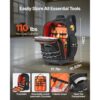 VEVOR Werkzeugrucksack mit Rollen, 50 kg Tragkraft, 72 Taschen, 450x275x560 mm – Bild 2