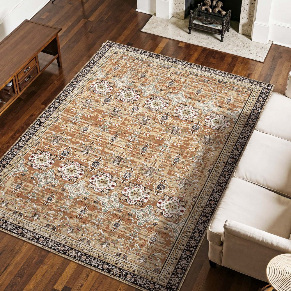 VEVOR Wohnzimmerteppich 2286x2896 mm, waschbarer Flächenteppich, rutschfester Teppich