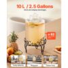 VEVOR Getränkespender (1 x 10 L) für Partys Saftspender (aus Glas) mit tropfsicherem Zapfhahn & Metallständer – Bild 2