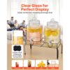 VEVOR Getränkespender (2 x 5,5 L) für Partys Saftspender (aus Glas) mit tropfsicherem Zapfhahn & Metallständer – Bild 4