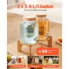 VEVOR Getränkespender (2 x 3,8 L) für Partys Saftspender (aus Glas) mit tropfsicherem Zapfhahn & Holzständer – Bild 2