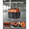 VEVOR Werkzeugtasche mit Rollen, 50 kg Tragkraft, 27 Taschen, 510x310x450 mm – Bild 2