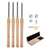 VEVOR Drechseleisen-Set, 4-teilig, Drechselmesser in Holzkoffer, Rockwellhärte von 80–90
