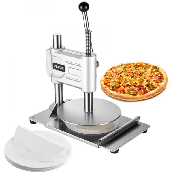 VEVOR manuelle Pizzateigpresse 241,3 mm Gebäck-Pressplatte, Brotpresse aus Edelstahl, Pizza-Teigrolle VEVOR manuelle Pizzateigpresse 241,3 mm Gebäck-Pressplatte, Brotpresse aus Edelstahl, Pizza-Teigrolle