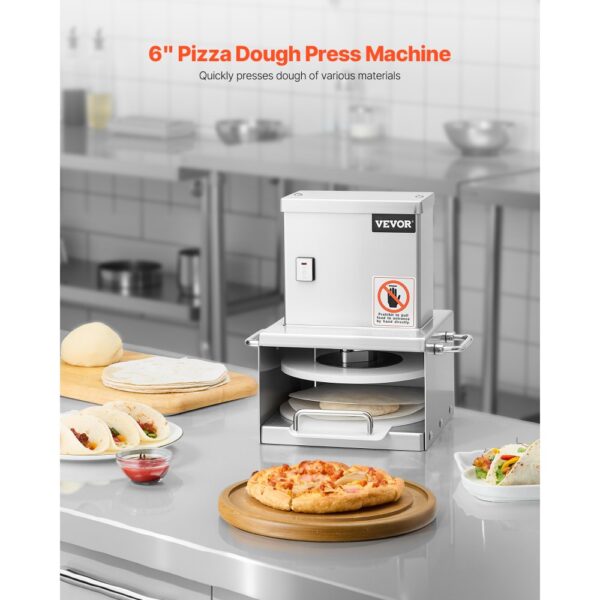 VEVOR elektrische Pizzateigpresse mit 15,24 cm Gebäck-Pressplatte, Brotpresse aus Edelstahl, Pizza-Teigrolle – Bild 2 VEVOR elektrische Pizzateigpresse mit 15,24 cm Gebäck-Pressplatte, Brotpresse aus Edelstahl, Pizza-Teigrolle – Bild 2