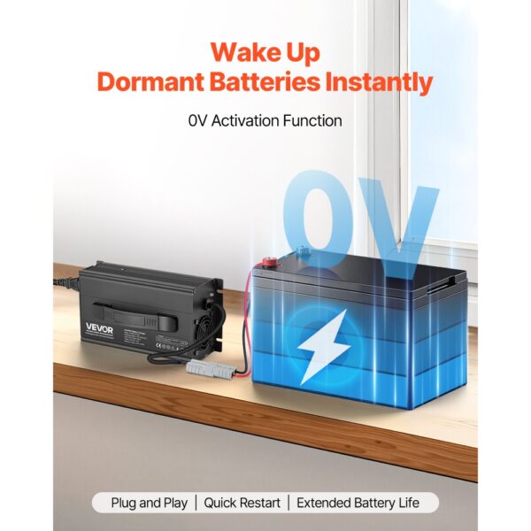 VEVOR 24 V 20 A Lithium-Batterieladegerät, 29,2 V, DC Ladespannung, 0-V-Aktivierung – Bild 4
