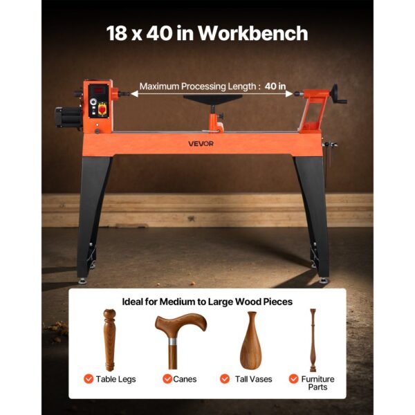 VEVOR Drechselbank, 2 PS, Drechselmaschine mit variabler Drehzahl von 150 bis 3200 U/min – Bild 3 VEVOR Drechselbank, 2 PS, Drechselmaschine mit variabler Drehzahl von 150 bis 3200 U/min – Bild 3