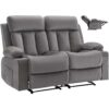 VEVOR Loveseat Relaxsessel elektrische Liegecouch mit Wärmefunktion & Massage, TV-Sessel für Wohnzimmer Grau