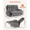 VEVOR Loveseat Relaxsessel elektrische Liegecouch mit Wärmefunktion & Massage, TV-Sessel für Wohnzimmer Grau – Bild 3