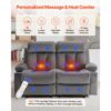 VEVOR Loveseat Relaxsessel elektrische Liegecouch mit Wärmefunktion & Massage, TV-Sessel für Wohnzimmer Grau – Bild 4