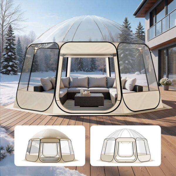 VEVOR Pop-up-Bubble-Zelt, 458 x 432 x 230 cm, transparentes Campingzelt, 540°-Panoramablick