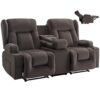 VEVOR Loveseat Relaxsessel elektrische Liegecouch mit Wärmefunktion & Massage, Sofa für Wohnzimmer Braun