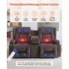 VEVOR Loveseat Relaxsessel elektrische Liegecouch mit Wärmefunktion & Massage, Sofa für Wohnzimmer Braun – Bild 4