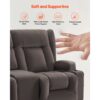 VEVOR Loveseat Relaxsessel elektrische Liegecouch mit Wärmefunktion & Massage, Sofa für Wohnzimmer Braun – Bild 5