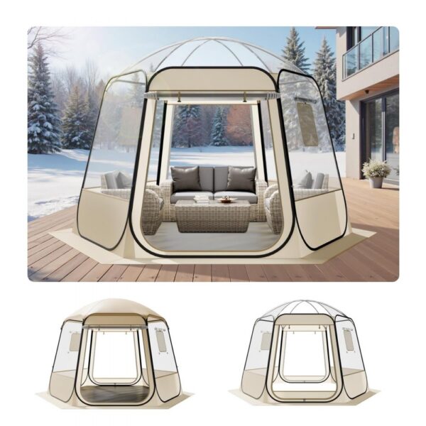 VEVOR Pop-up-Bubble-Zelt, 336x305x220 cm, transparentes Campingzelt, 540°-Panoramablick