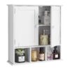 VEVOR Badezimmer Wandschrank Medizinschrank mit 2 Türen & verstellbaren Regalen, Toilette