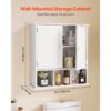 VEVOR Badezimmer Wandschrank Medizinschrank mit 2 Türen & verstellbaren Regalen, Toilette – Bild 2