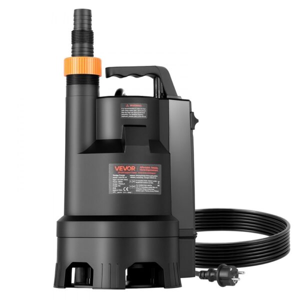 VEVOR 690W Tauchpumpe, 17500L/h, PP-GF20 Schmutzwasserpumpe für Abwasser