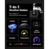 VEVOR 7-in-1 WLAN-Wetterstation, 7-Zoll-TFT-Display, solarbetriebener Außensensor – Bild 2