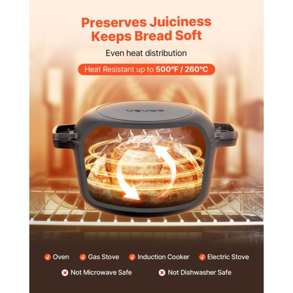 VEVOR Dutch Oven aus Gusseisen, 2 in 1 Schmortopf mit Bratpfannendeckel – Bild 5 VEVOR Dutch Oven aus Gusseisen, 2 in 1 Schmortopf mit Bratpfannendeckel – Bild 5
