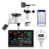 VEVOR 7-in-1 WLAN-Wetterstation mit APP, 7,5-Zoll-Display, solarbetriebener Außensensor