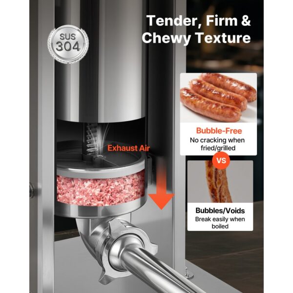 VEVOR manueller Wurstfüller 5 L vertikale Wurstfüllmaschine Fleischfüller mit 2 Geschwindigkeiten – Bild 3