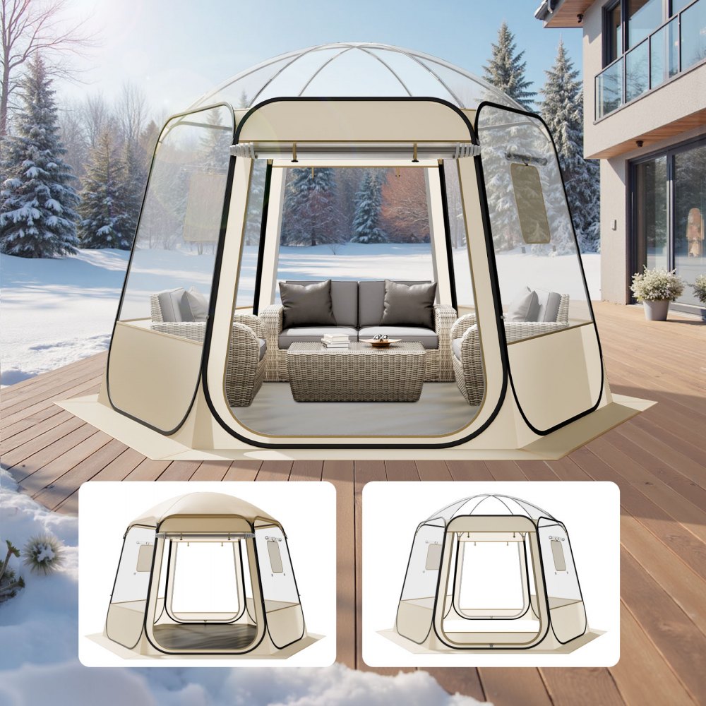 VEVOR Pop-up-Bubble-Zelt, 305 x 275 x 220 cm, transparentes Campingzelt, 540°-Panoramablick