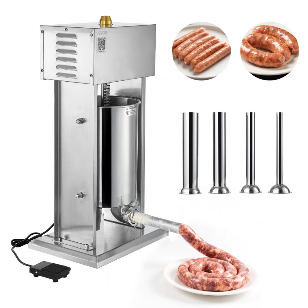VEVOR elektrischer Wurstfüller 12 L Wurstfüllmaschine Fleischfüller mit stufenloser Geschwindigkeitsregelung