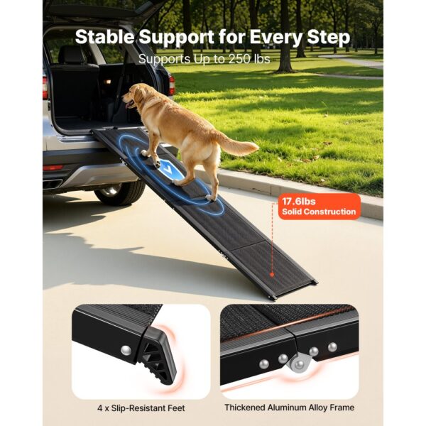 VEVOR Hunderampe, 180 x 43,2 cm, faltbare Hundeautorampe für mittelgroße & große Hunde bis 113 kg – Bild 2