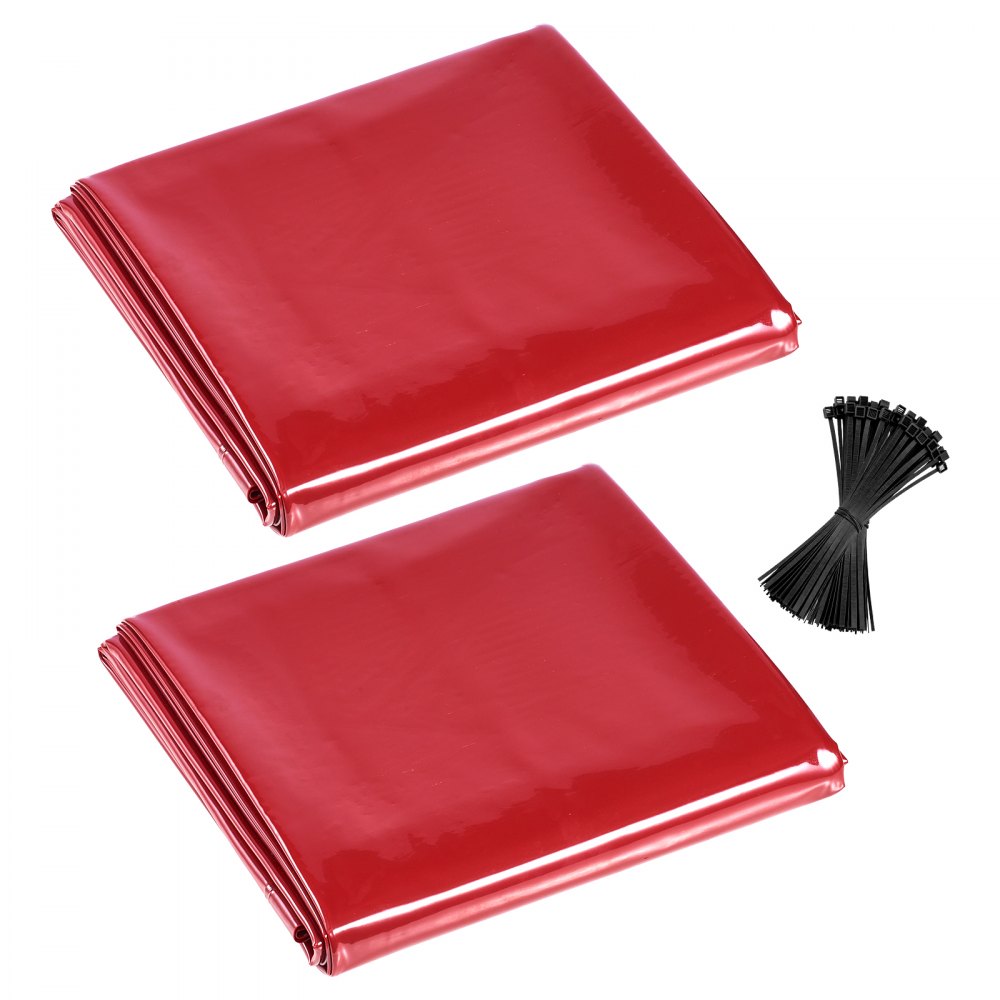 VEVOR 2er-Pack Schweißvorhang, 1740x2340 mm Schweißschutzwand, Rot (Ohne Rahmen)
