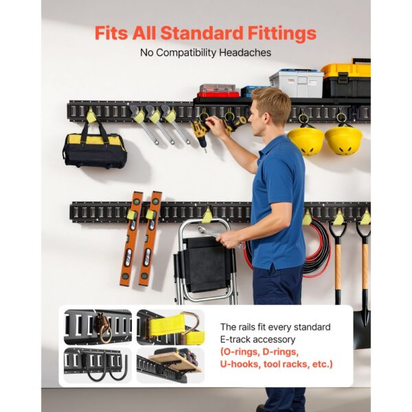 VEVOR E-Track-Zurrschienen, 4er-Pack, 2,3 m E-Track-Schienen sichern Fracht & schwere Lasten bis zu 909 kg – Bild 5 VEVOR E-Track-Zurrschienen, 4er-Pack, 2,3 m E-Track-Schienen sichern Fracht & schwere Lasten bis zu 909 kg – Bild 5