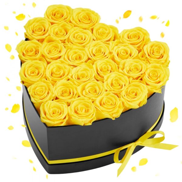 VEVOR 27 Stk. Ewige Rosen in Herzform Box, konservierter Blumenstrauß, Blumen Geschenkbox für ihre Frau