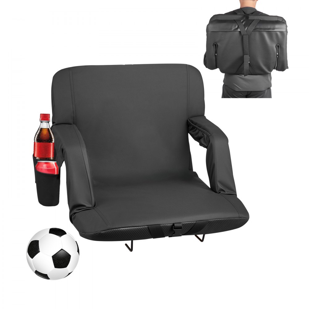 VEVOR Stadionsitz Sitzkissen mit 6 einstellbaren Winkeln, Tribünensitz für Picknicks Strandsport Gaming