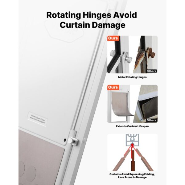 VEVOR Hundetür Haustiertür für Glasschiebetür, 2311–2439 mm höhenverstellbar, 260,4 x 412,8 mm Vorhangmaße – Bild 3
