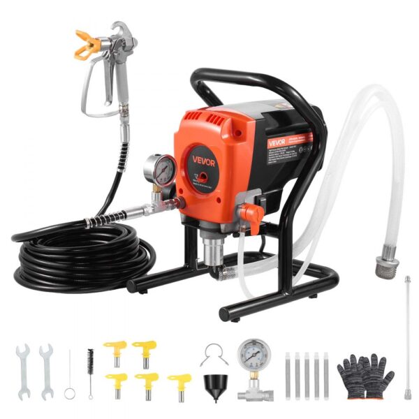 VEVOR Airless-Farbspritzgerät Sprühgerät 900 W 3300 psi, Farbsprühgerät für Wohnungen, Gebäude