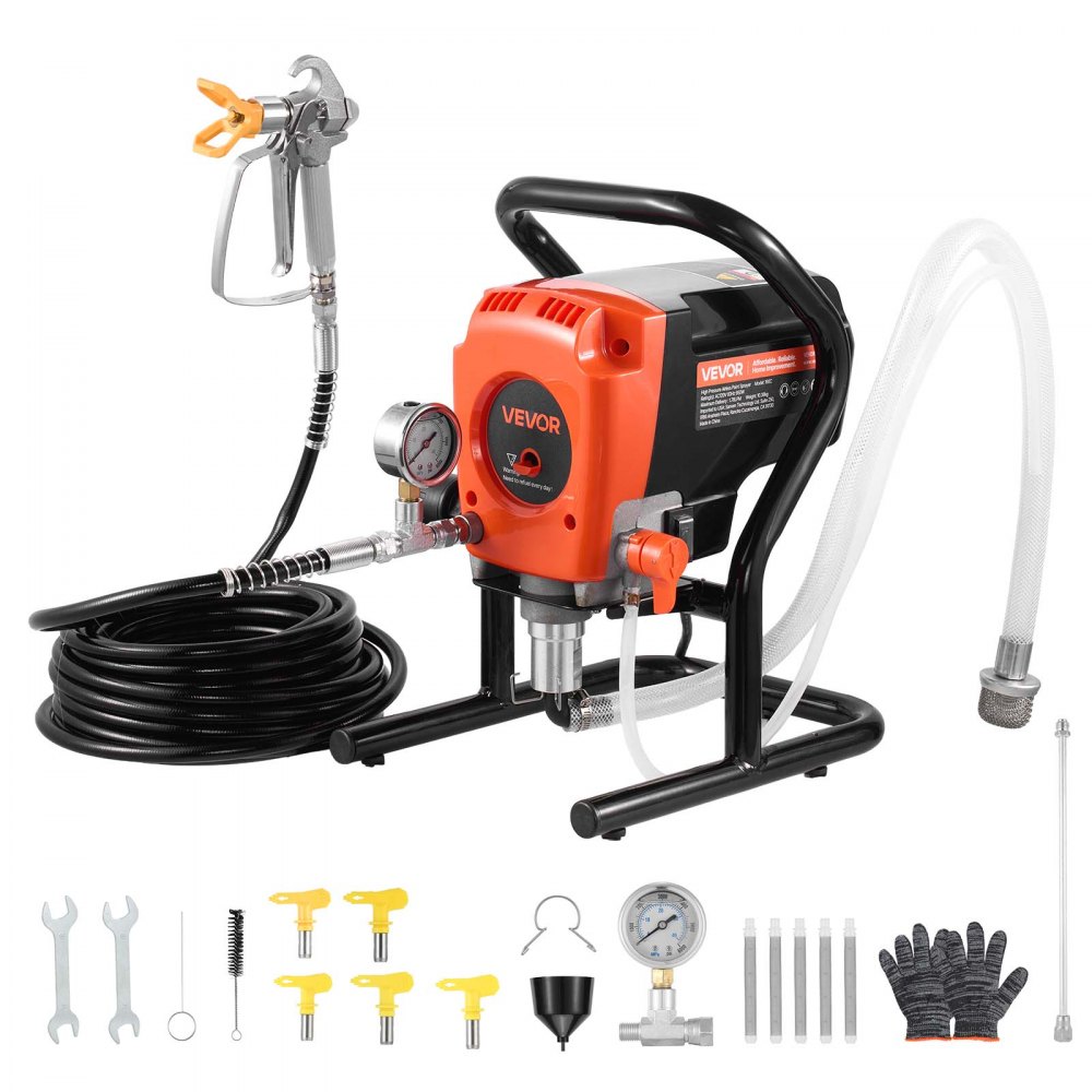 VEVOR Airless-Farbspritzgerät Sprühgerät 900 W 3300 psi, Farbsprühgerät für Wohnungen, Gebäude
