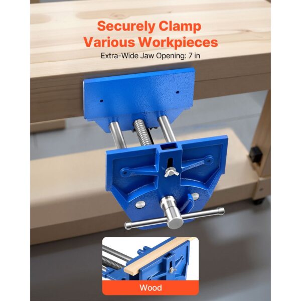 VEVOR Schnellspanner-Schraubstock für Holzbearbeitung, 17,78 cm Backenbreite, 20,32 cm Backenöffnung – Bild 2