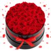 VEVOR 27 Stk. Ewige Rosen in runder Box, konservierter Blumenstrauß, Blumen Geschenkbox für ihre Frau